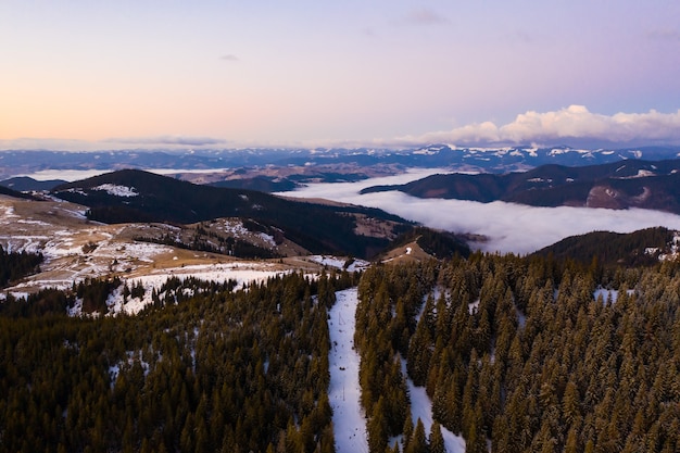 Manhã nas montanhas.