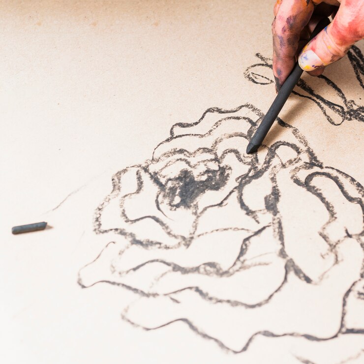 Foto grátis mão desenho abstrato design com vara de carvão