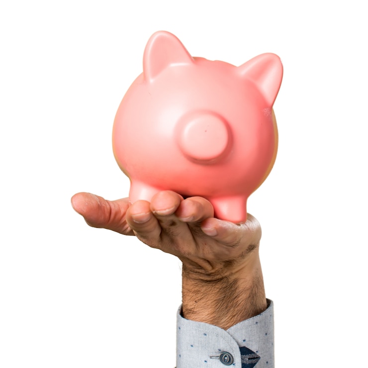 Foto grátis mão, homem, segurando, segurando, piggybank