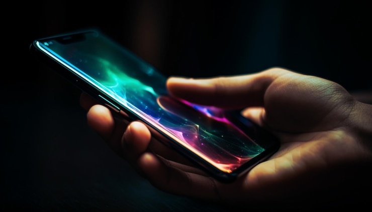 Foto grátis mão segurando o telefone inteligente digitando mensagem de texto ia generativa