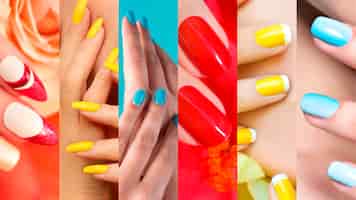 Foto grátis mãos com unhas coloridas