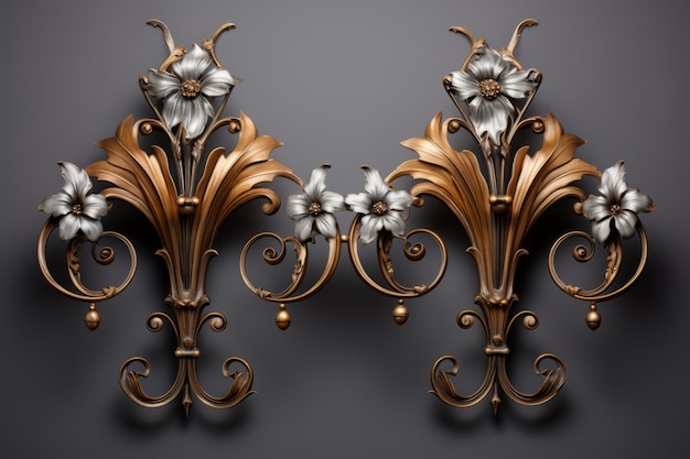 Mãos de móveis ornamentados em estilo art nouveau