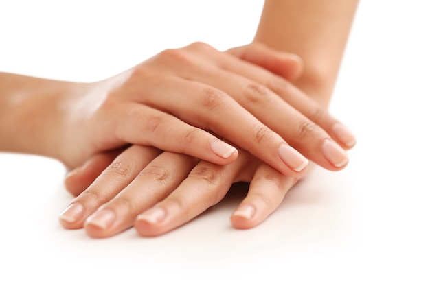 Mãos femininas. conceito de manicure