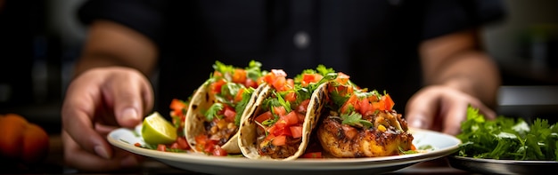 Foto grátis mãos segurando deliciosos tacos