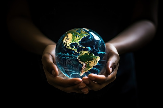 Foto grátis mãos segurando o planeta terra