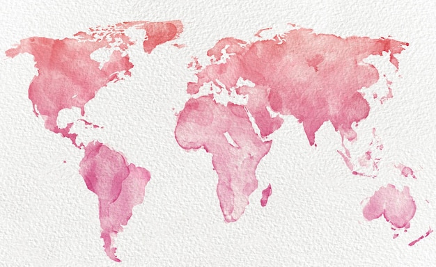 Mapa do mundo em aquarela