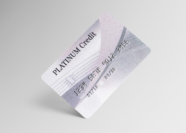 Maquete de cartão de crédito platinum, dinheiro e serviços bancários