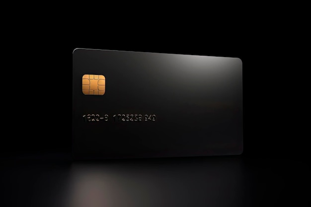maquete de cartão de crédito preto de luxo em fundo preto
