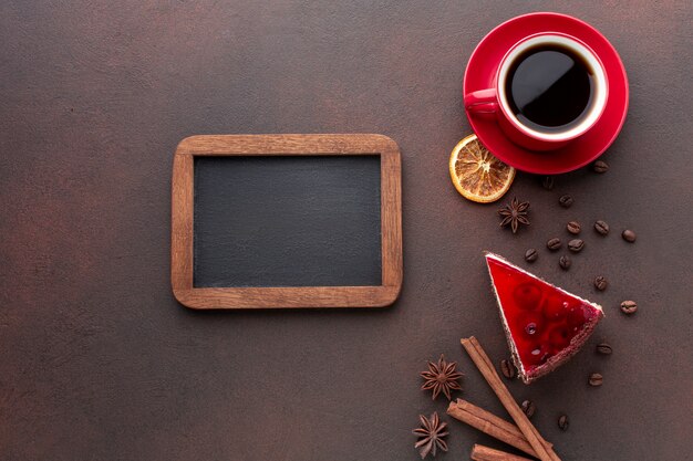 Maquete de quadro com café