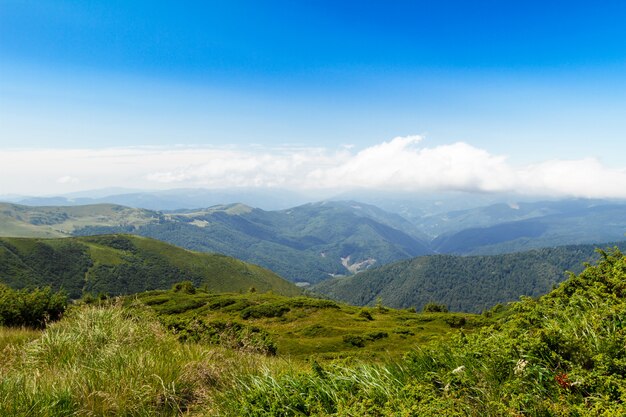 Maravilhosa paisagem das montanhas dos Cárpatos ucranianos.