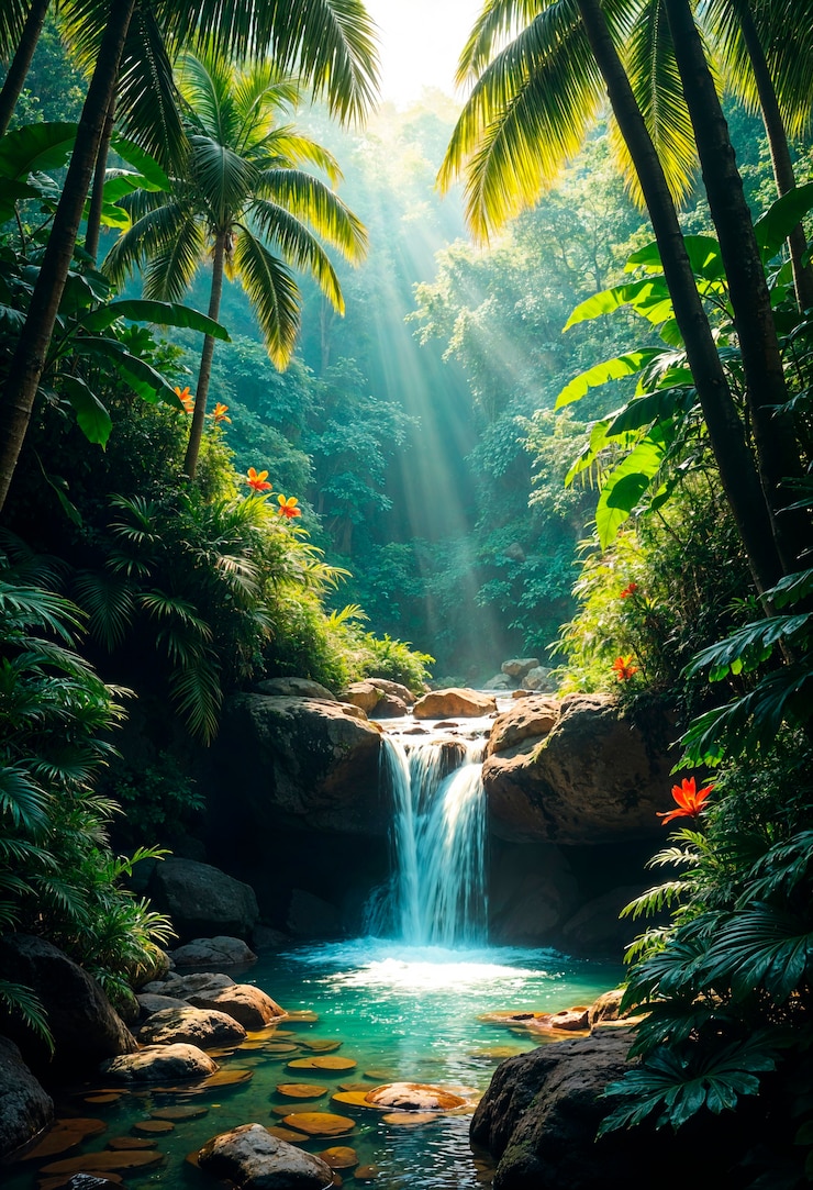 Foto grátis maravilhosa paisagem polinésia
