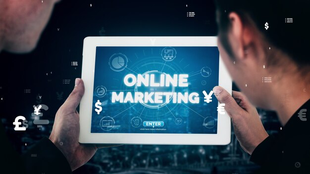 Marketing de negócios de tecnologia digital conceitual