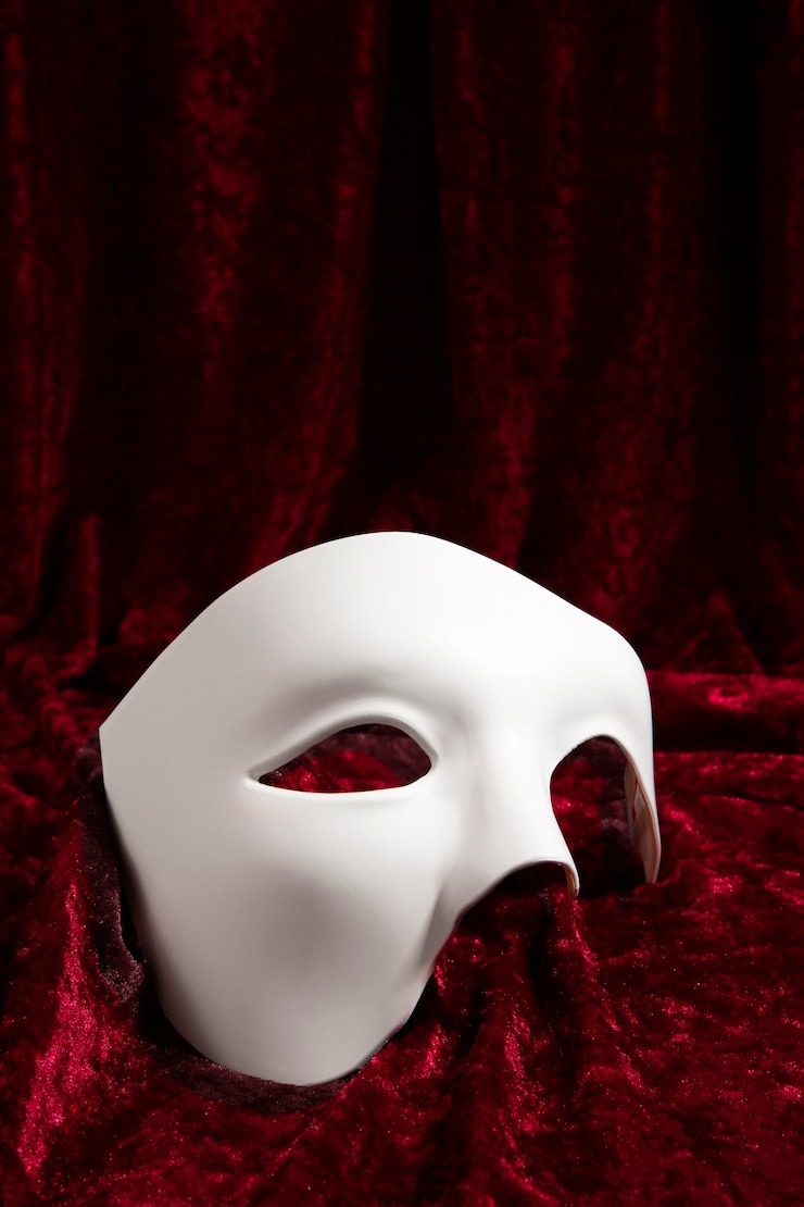 Foto grátis máscara de teatro na cortina vermelha
