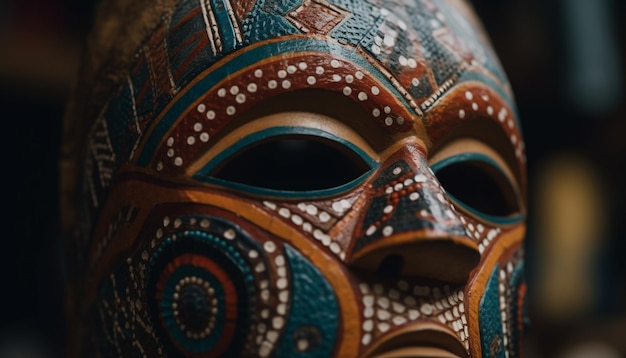 Máscara ornamentada de um antigo deus africano gerada por IA