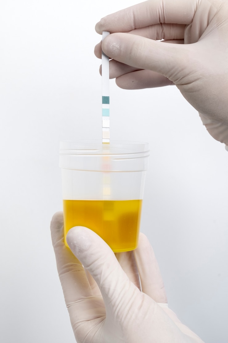 Foto grátis médico de laboratório realizando exame médico de urina