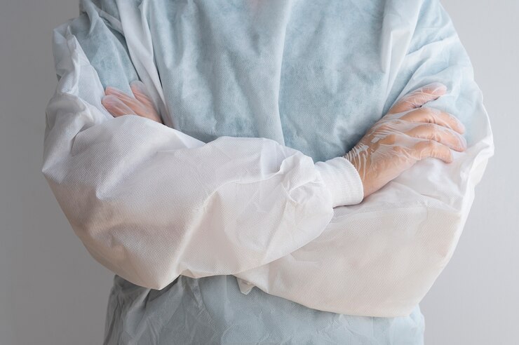 Foto grátis médico de vista frontal vestindo vestido médico