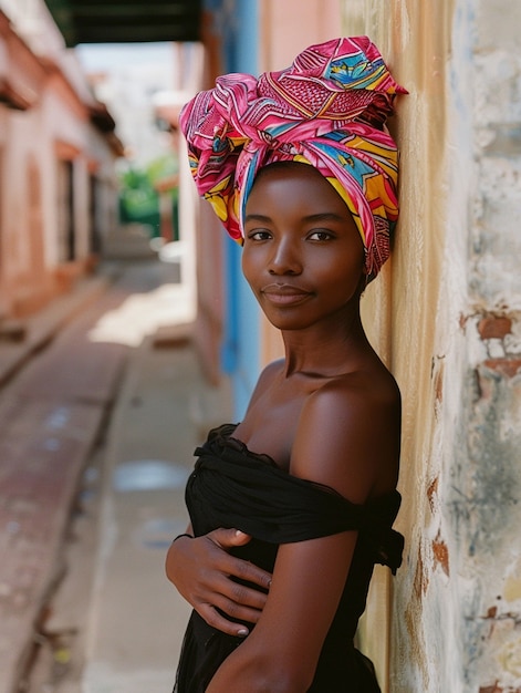 Foto grátis meio tiro bela mulher africana posando