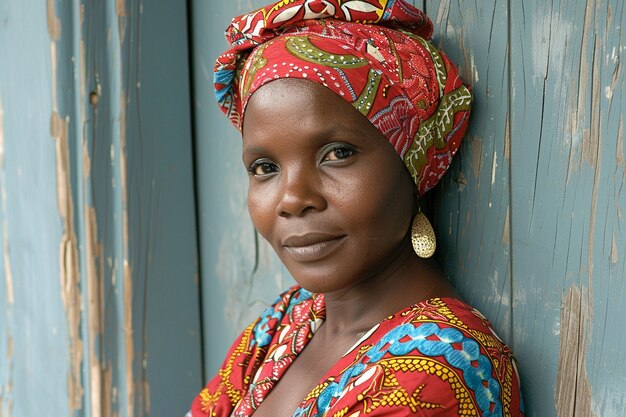 Meio tiro bela mulher africana posando