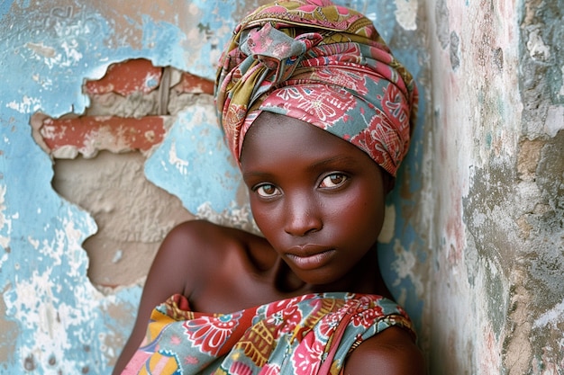 Meio tiro bela mulher africana posando
