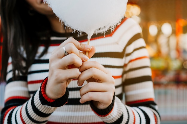 Foto grátis menina, com, algodão doce