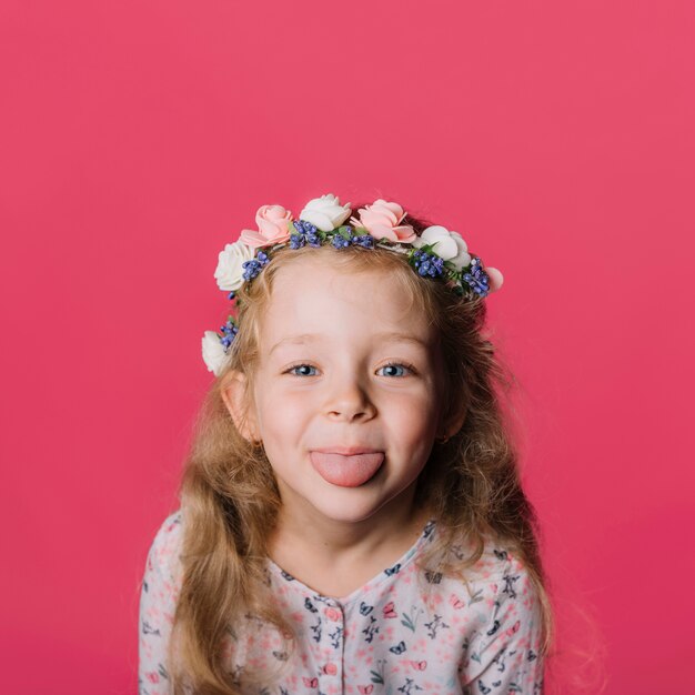 Menina, com, feliz, expressão