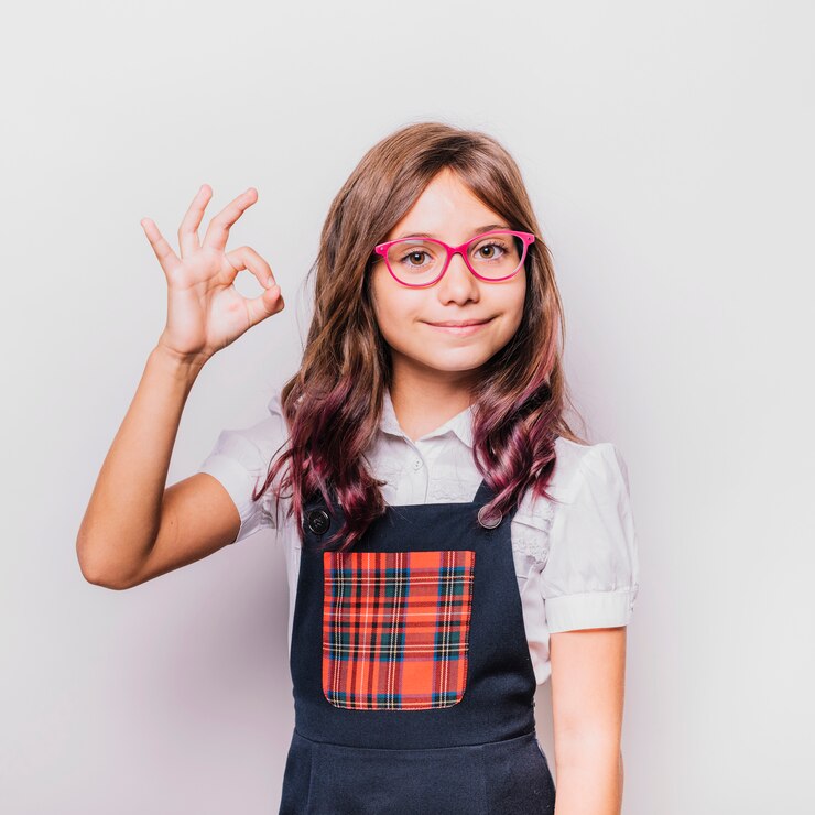 Foto grátis menina, com, feliz, expressão
