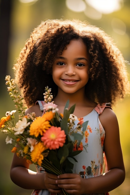 Foto grátis menina de tom médio posando na natureza