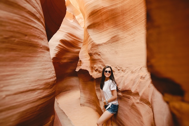 Foto grátis menina, explorando o grand canyon no arizona