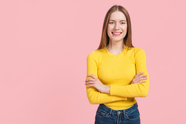 Menina, expressar, dela, felicidade