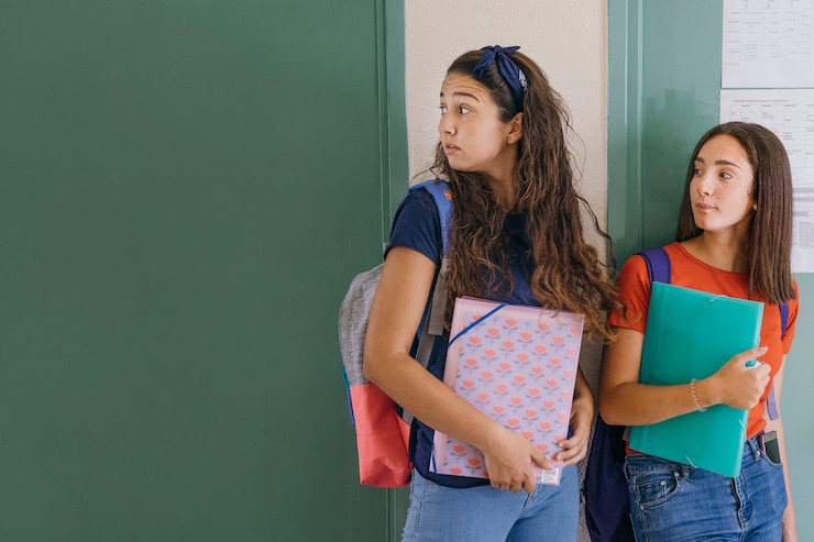 Foto grátis meninas no primeiro dia da escola
