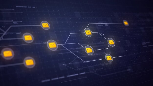 Mensagens de e-mail Rede Circuit Board Link Connection Technology