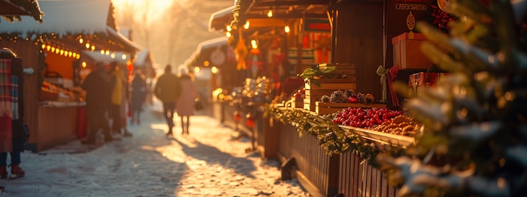 Foto grátis mercado de rua ao pôr-do-sol
