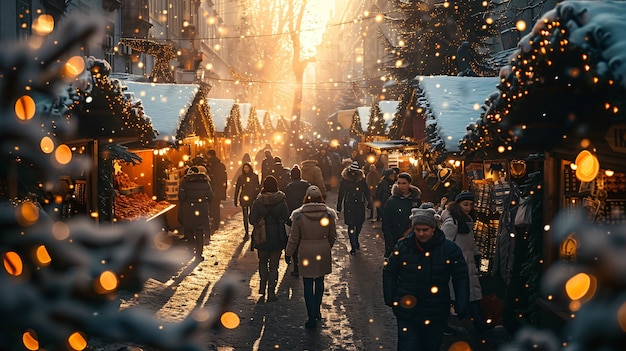 Foto grátis mercado de rua ao pôr-do-sol