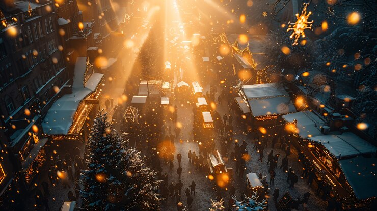Foto grátis mercado de rua ao pôr-do-sol