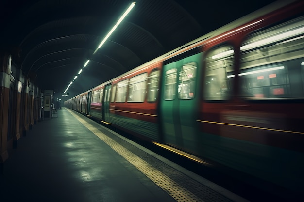 Metrô em atmosfera escura