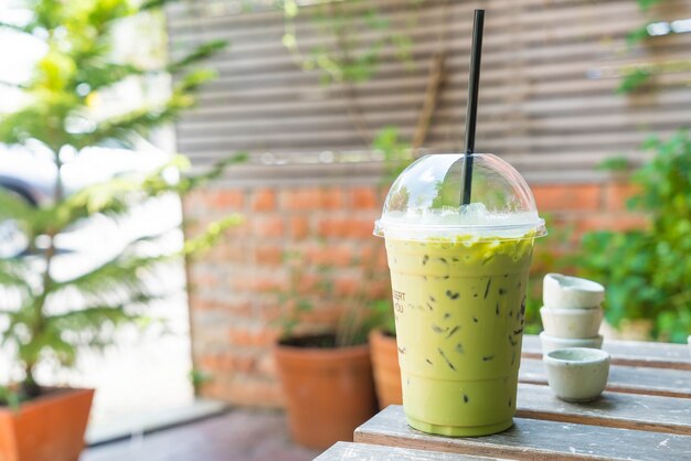 Milkshake de chá verde gelado