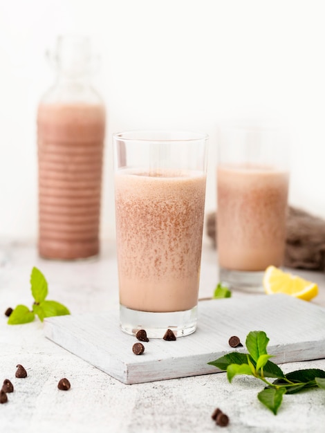 Milkshake de chocolate close-up