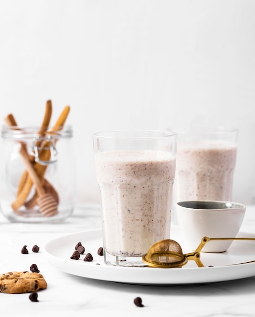 Milkshake de chocolate close-up