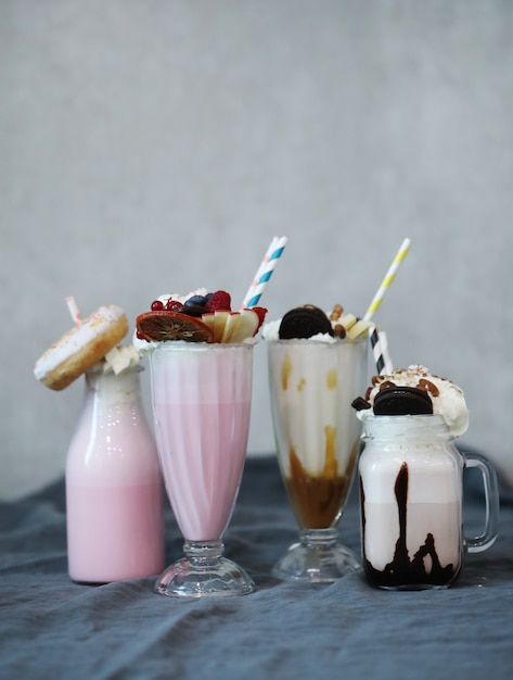 Foto grátis milkshakes deliciosos