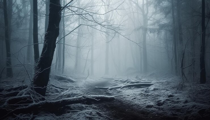 Foto grátis mistério e horror na selva assustadora da floresta gerada por ia