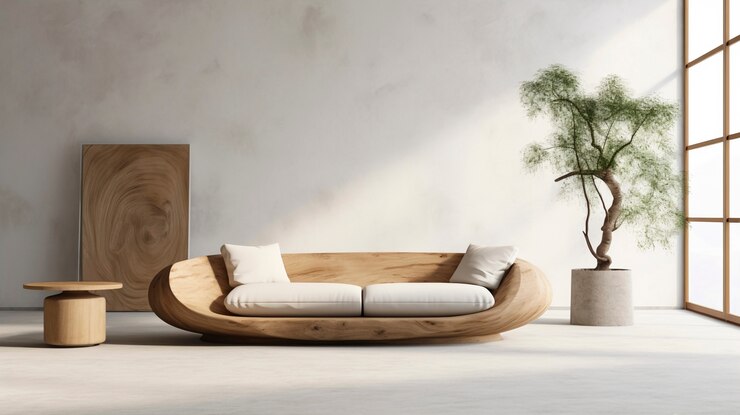 Foto grátis mistura de design de interiores nórdicos mínimos com estilo wabi-sabi japonês