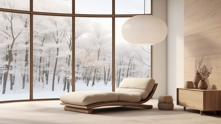 Foto grátis mistura de design de interiores nórdicos mínimos com estilo wabi-sabi japonês