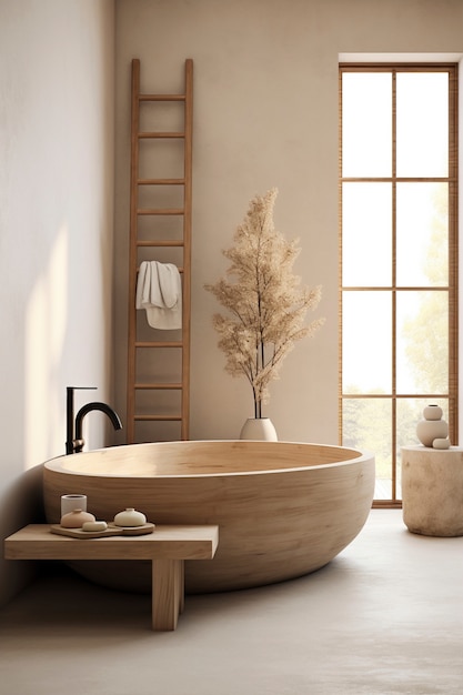 Mistura de design de interiores nórdicos mínimos com o estilo wabi-sabi japonês