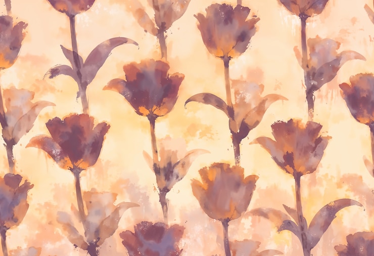 Foto grátis mocha aquarela fundo floral