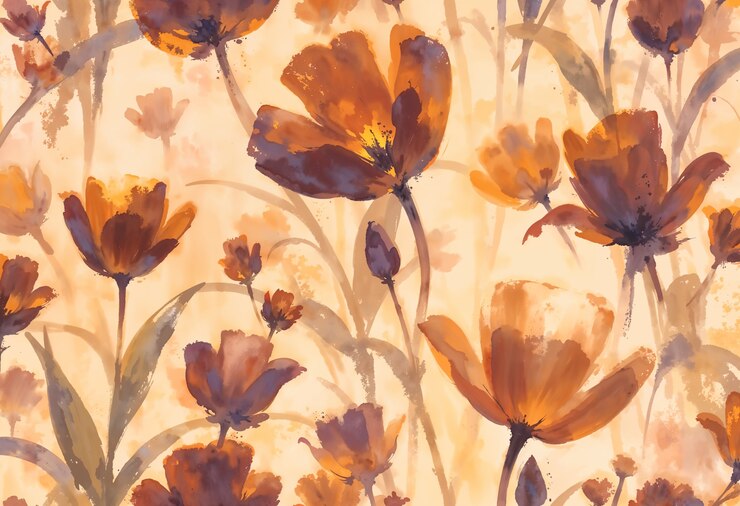 Foto grátis mocha aquarela fundo floral