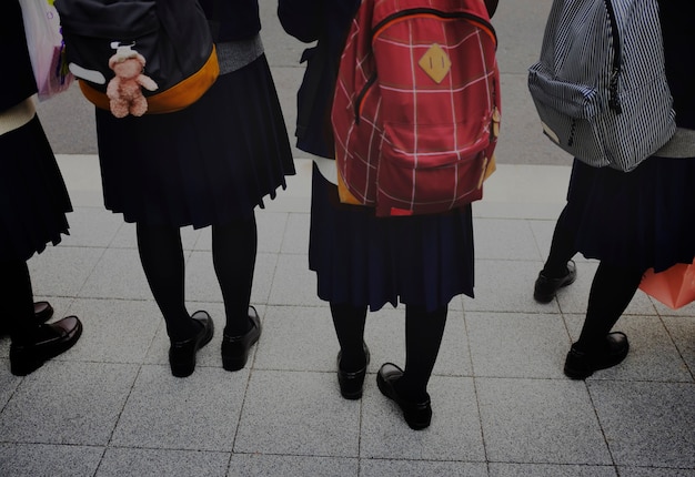 Mochila japonesa de escolaridade de estudante