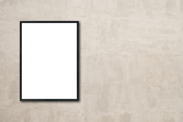Mock up blank picture frame quadro pendurado na parede no quarto