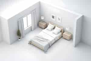 Foto grátis modelo 3d do quarto da casa