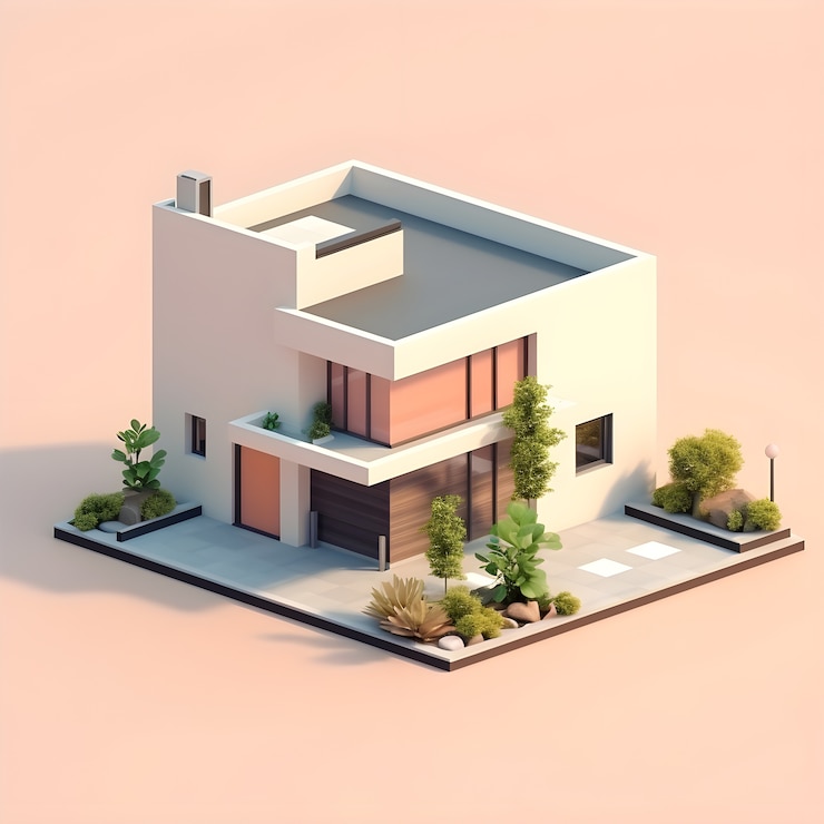 Foto grátis modelo 3d para construção de casas