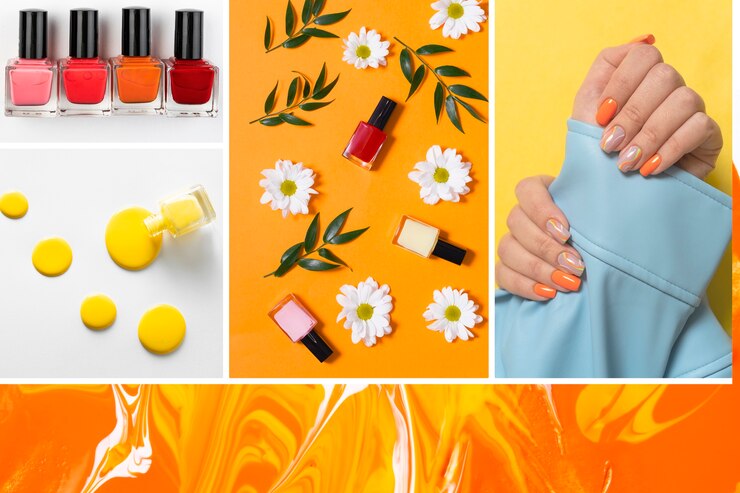 Foto grátis modelo com lindas unhas e flores